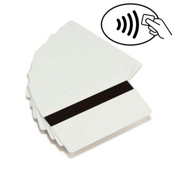 Tarjeta Zebra PVC blanco UHF, RFID con pista magnética