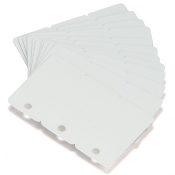 Tarjeta ecológica Zebra PVC blanco - 0,76mm, divisible en tres mini tarjetas 